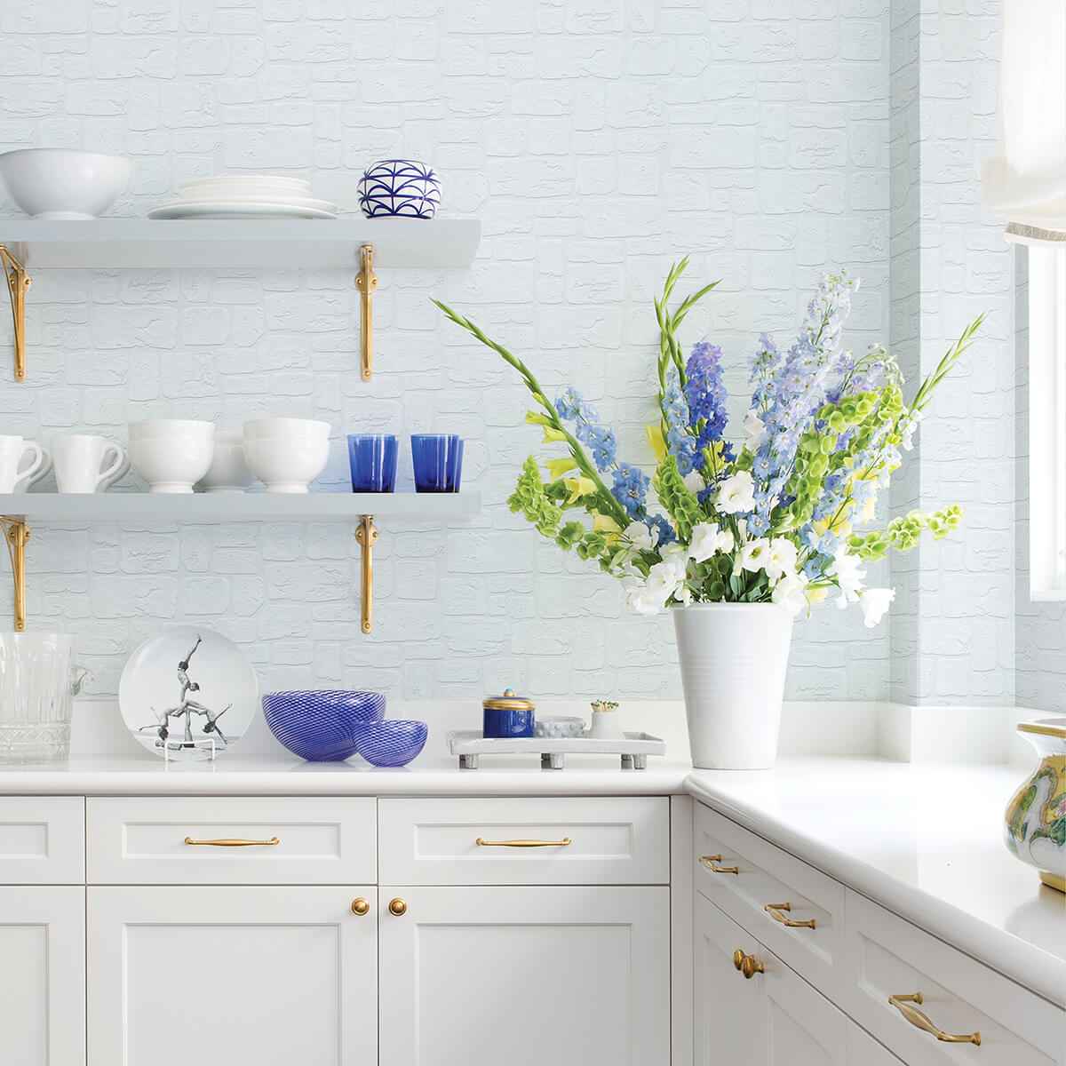 Gaffrey White Stone Paintable Wallpaper - York Wallcoverings - 4000-2040-42 - York Wallcoverings Wallpaper