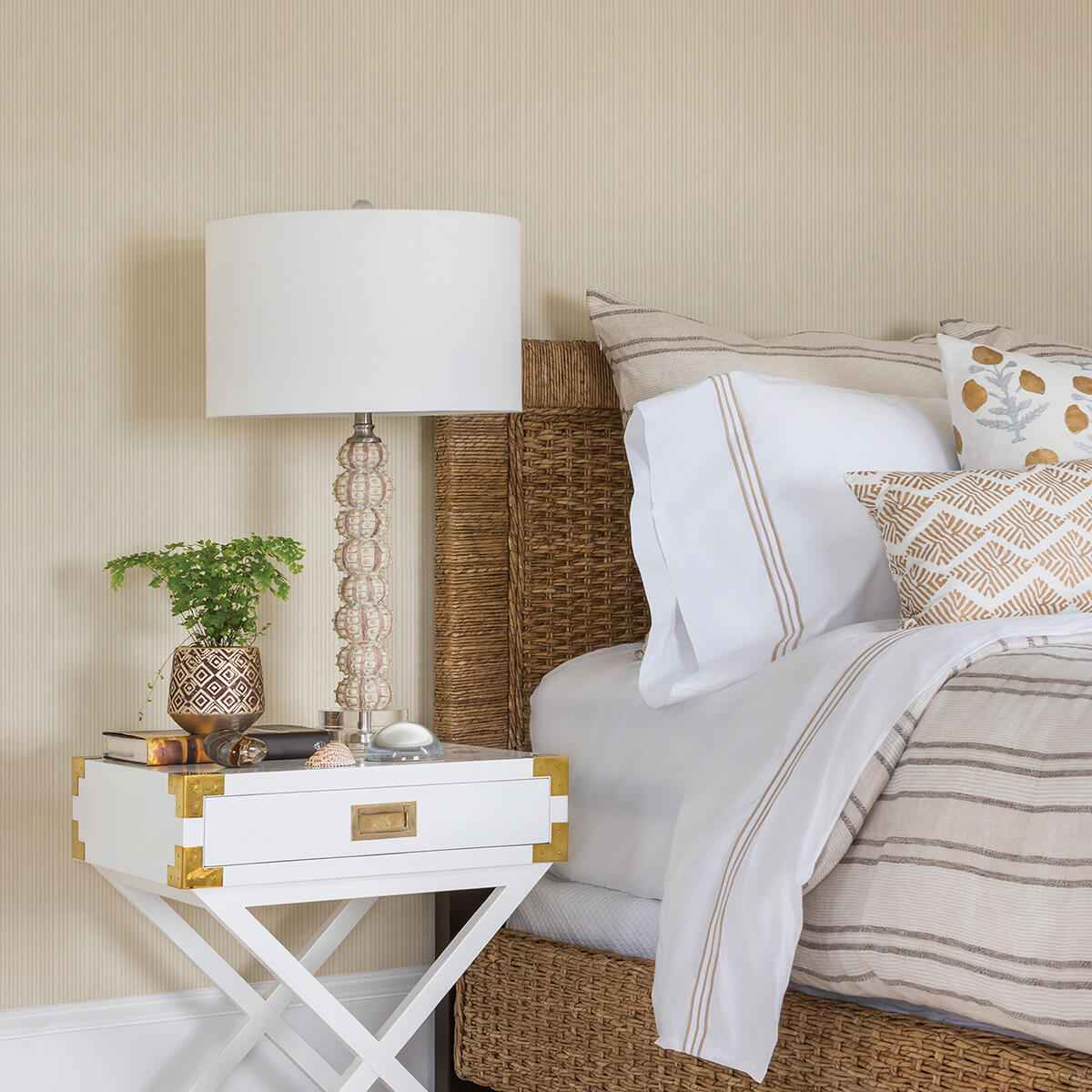 Cedric White Paintble Stripe Wallpaper - York Wallcoverings - 4000-5627-15 - York Wallcoverings Wallpaper