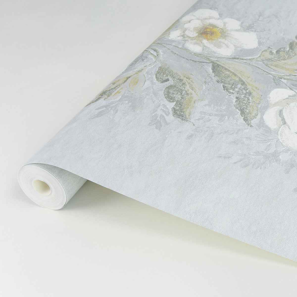 Dutch Garland Pale Blue Gardenia Stripe Wallpaper - York Wallcoverings - AST4067 - York Wallcoverings Wallpaper