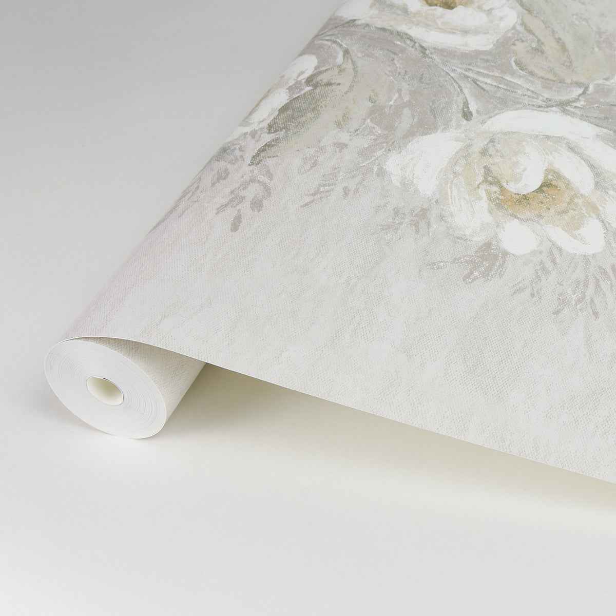 Dutch Garland Timeless Grey Gardenia Stripe Wallpaper - York Wallcoverings - AST4069 - York Wallcoverings Wallpaper