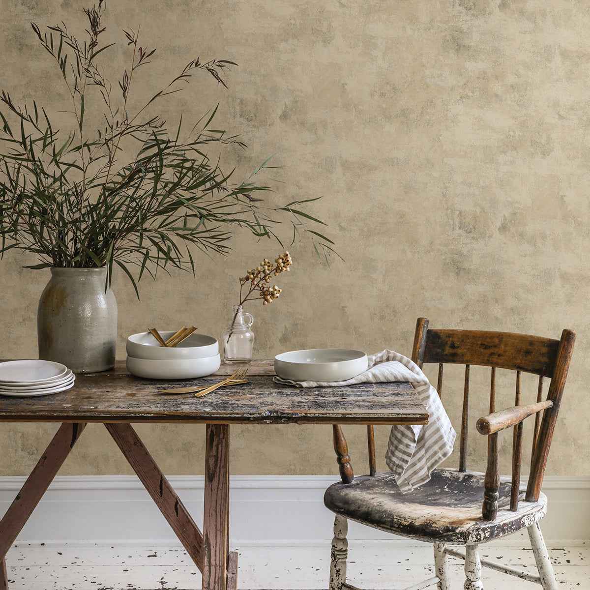 Artisan Plaster Natural Neutral Texture Wallpaper - York Wallcoverings - AST4070 - York Wallcoverings Wallpaper