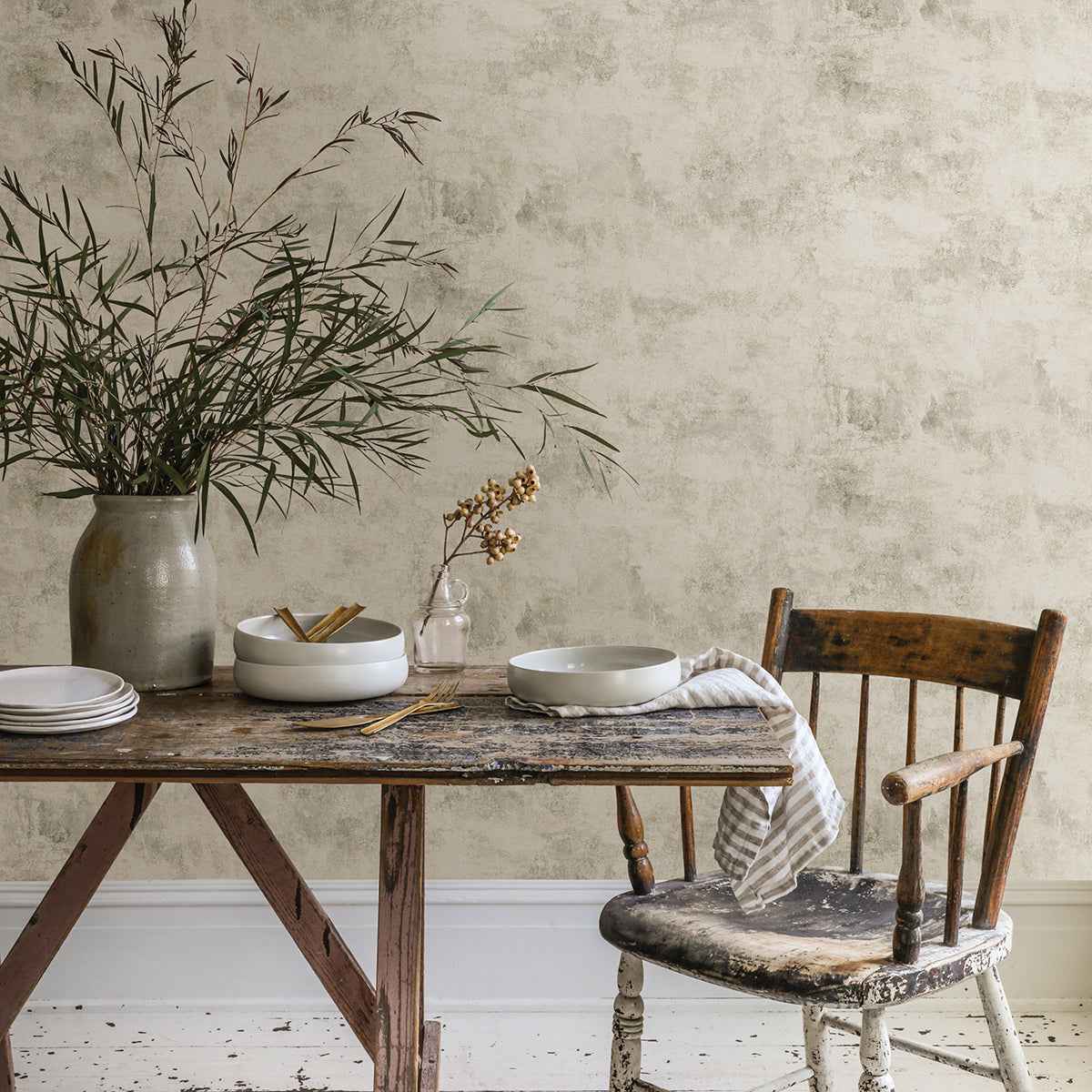 Artisan Plaster Aged White Texture Wallpaper - York Wallcoverings - AST4071 - York Wallcoverings Wallpaper