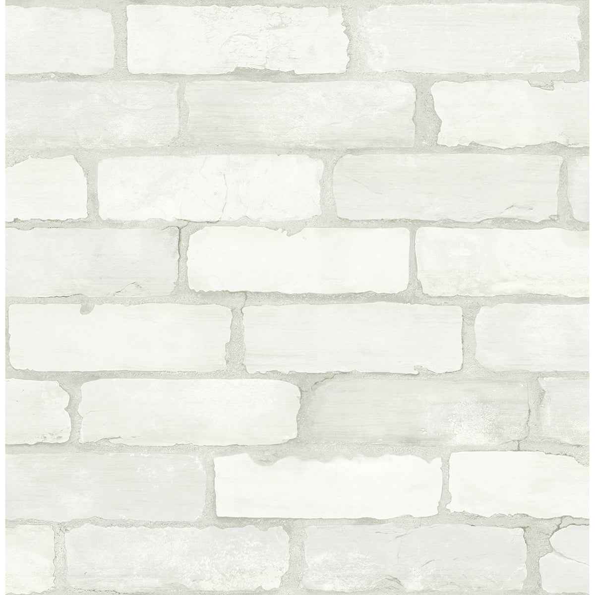 Limewashed White Weathered Brick Wallpaper - York Wallcoverings - AST4075