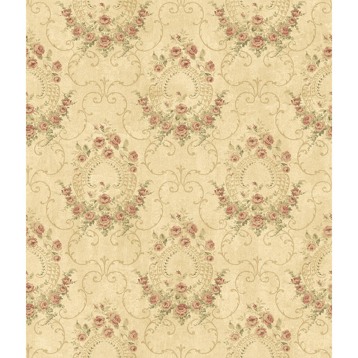 georgiana-red-tearose-wallpaper-york-wallcoverings-3123-02124 - York Wallcoverings Papel pintado