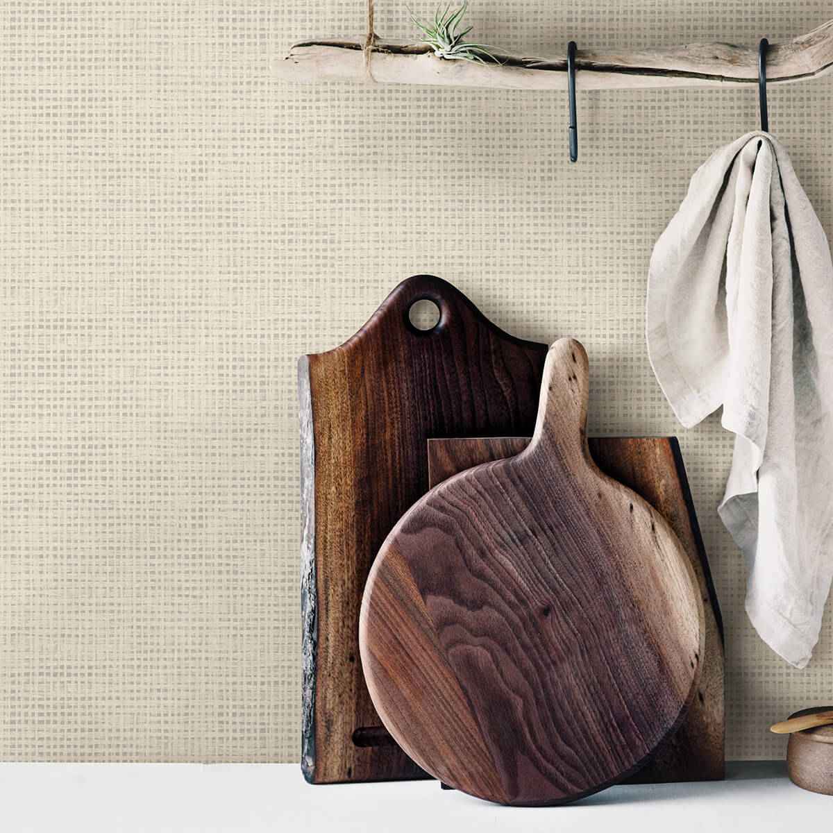Nimmie Bone Basketweave Wallpaper - York Wallcoverings - 3123-10005 - York Wallcoverings Wallpaper