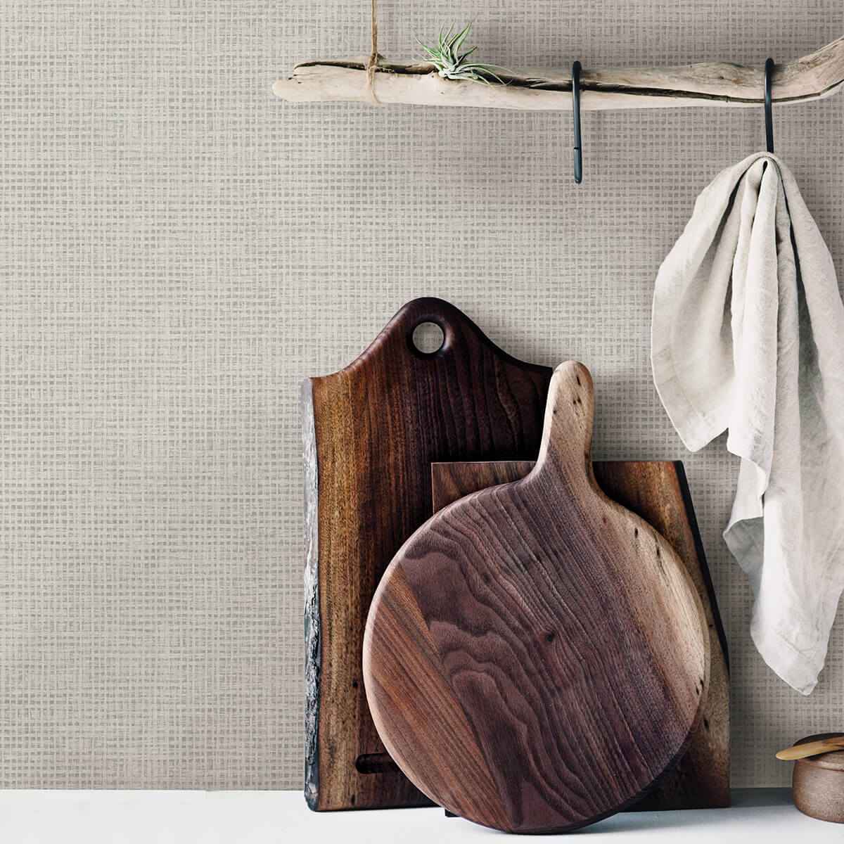 Nimmie Light Grey Basketweave Wallpaper - York Wallcoverings - 3123-10010 - York Wallcoverings Wallpaper