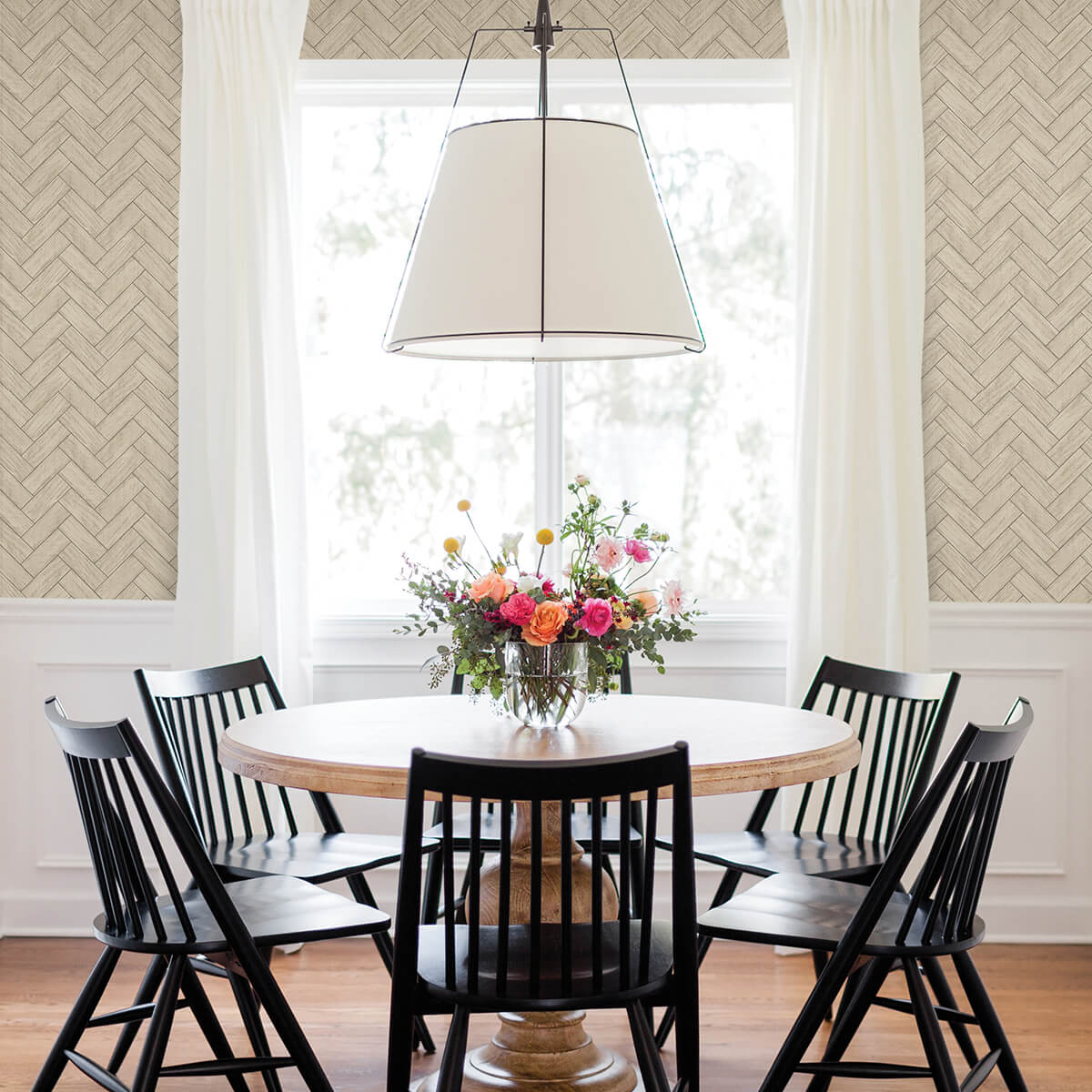 kaliko-green-wood-herringbone-wallpaper-york-wallcoverings-3123-10104 - York Wallcoverings Papel pintado