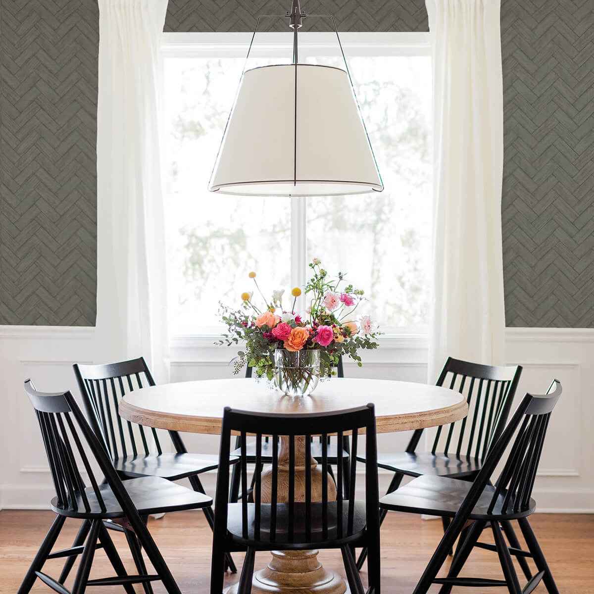 Kaliko Dark Grey Wood Herringbone Wallpaper - York Wallcoverings - 3123-10110 - York Wallcoverings Wallpaper
