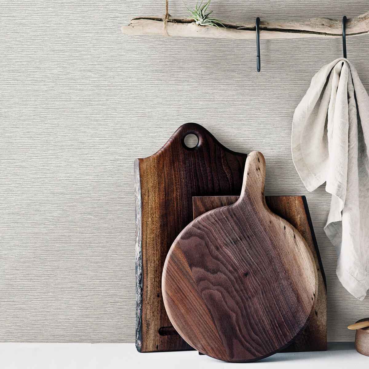 Gump Light Grey Faux Grasscloth Wallpaper - York Wallcoverings - 3123-10210 - York Wallcoverings Wallpaper