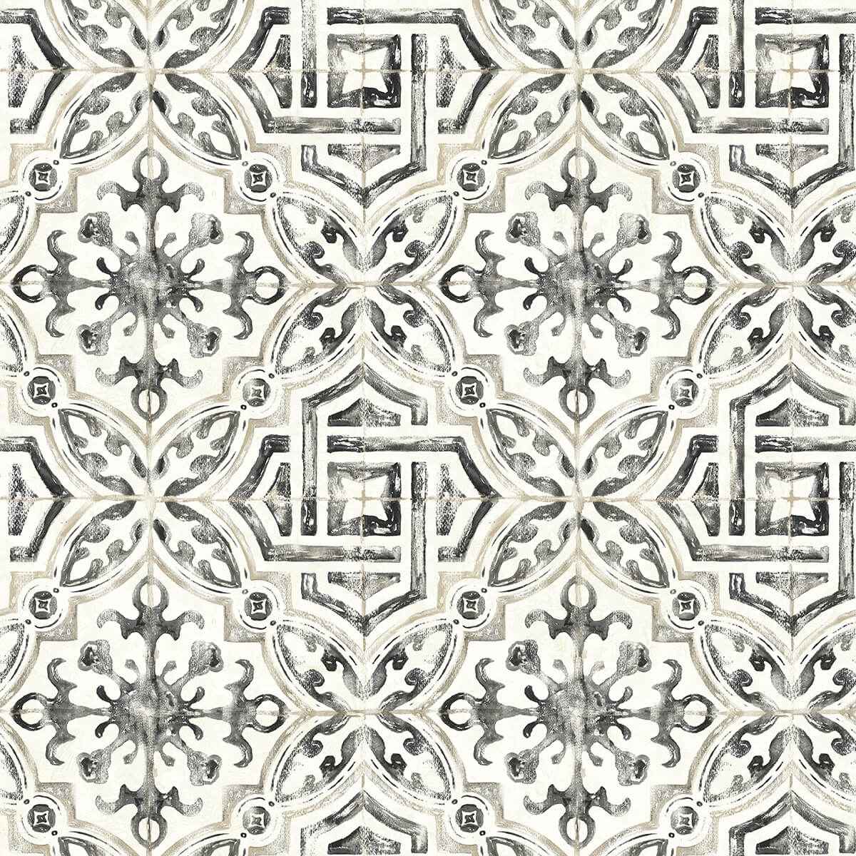Sonoma Black Spanish Tile Wallpaper - York Wallcoverings - 3123-12331 - York Wallcoverings Wallpaper