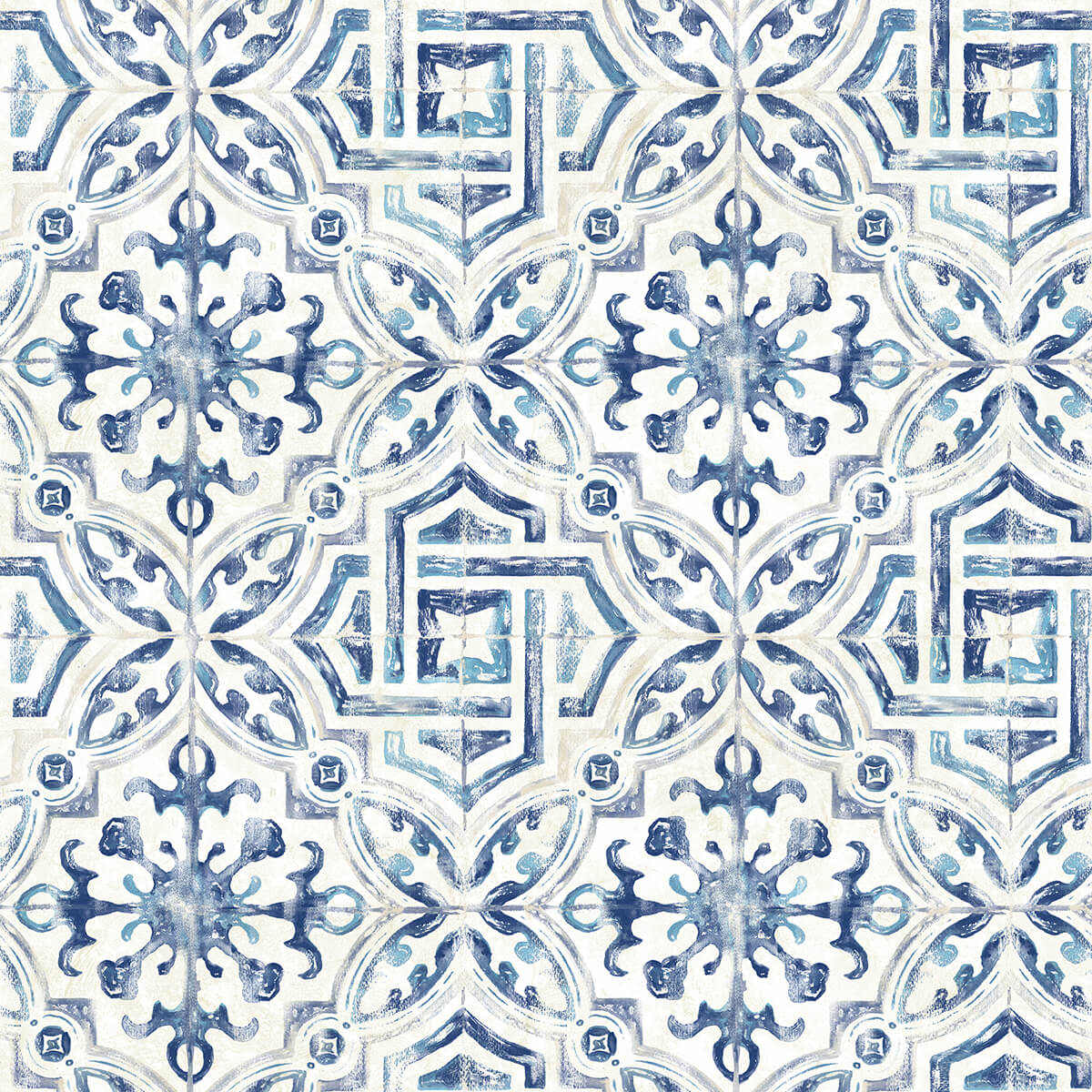 sonoma-blue-spanish-tile-wallpaper-york-wallcoverings-3123-12332 - York Wallcoverings Papel pintado