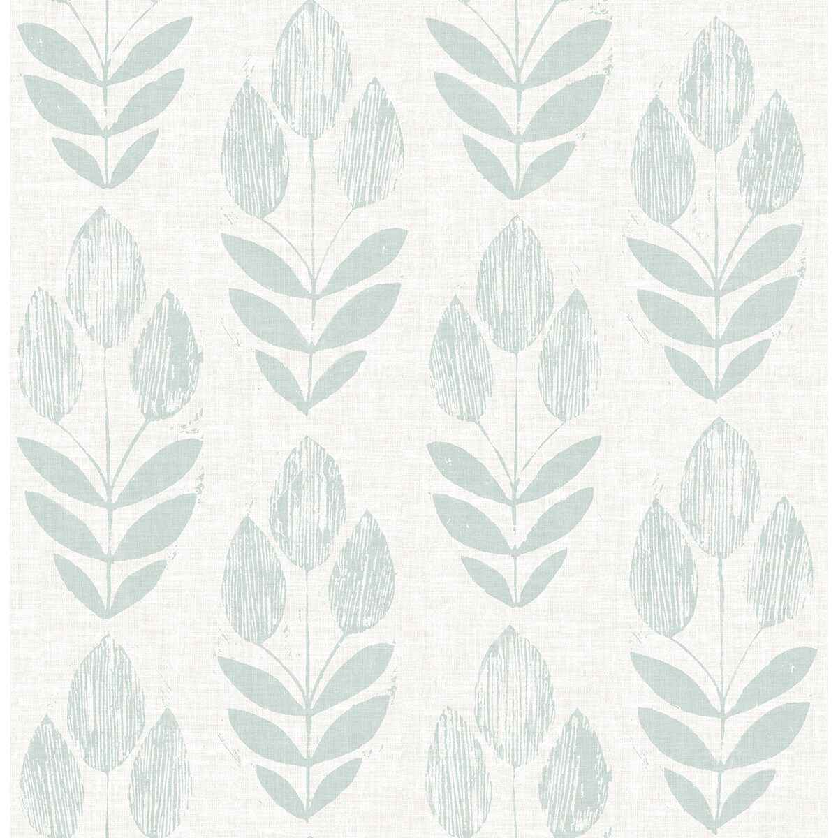 Garland Teal Block Tulip Wallpaper - York Wallcoverings - 3123-24472