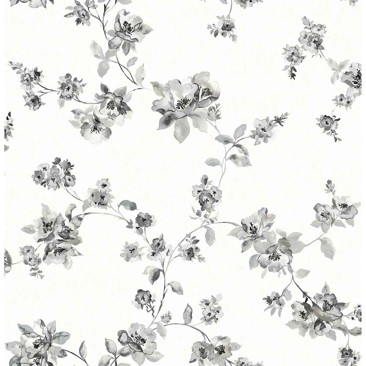 Cyrus Charcoal Festive Floral Wallpaper - York Wallcoverings - 3123-24482 - York Wallcoverings Wallpaper