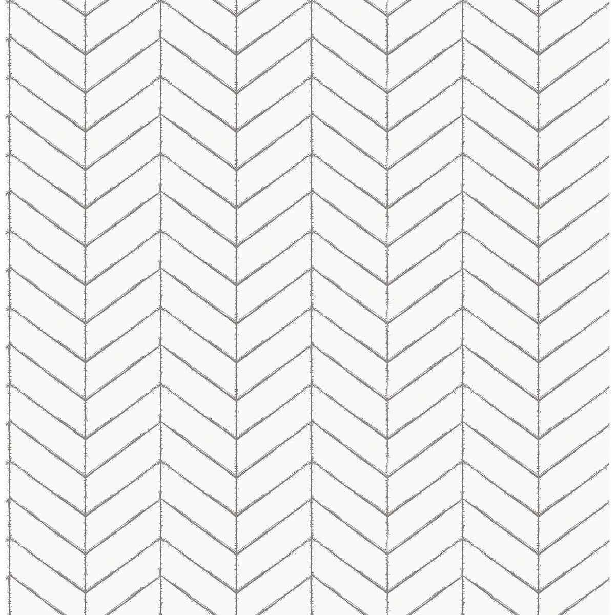 Bison Dark Grey Herringbone Wallpaper - York Wallcoverings - 3123-25097 - York Wallcoverings Wallpaper