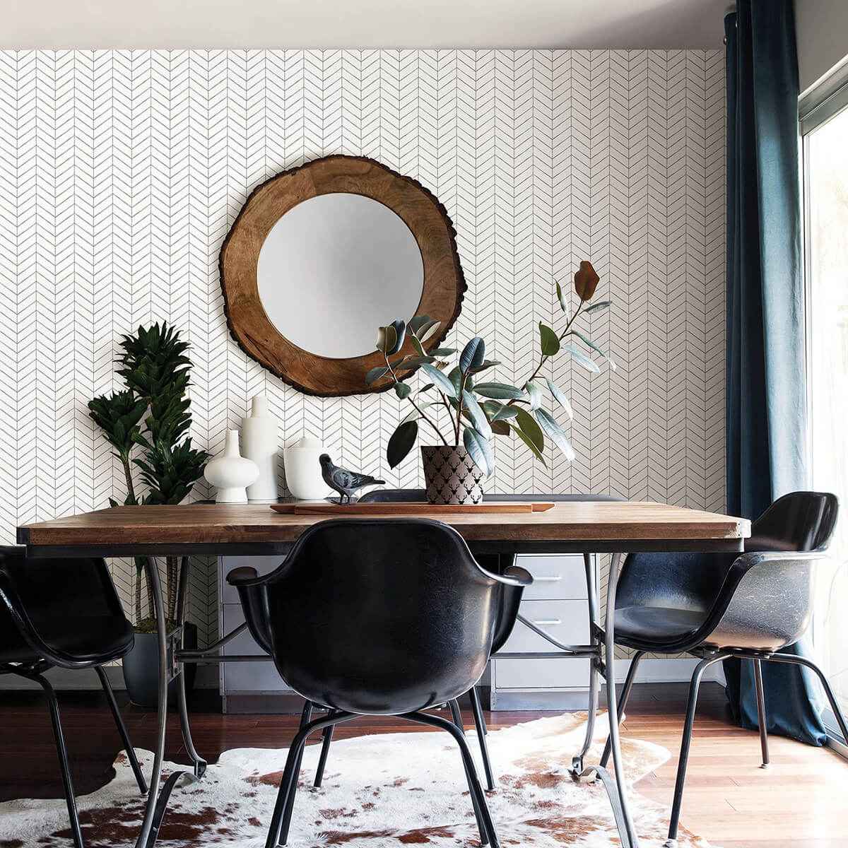 Bison Dark Grey Herringbone Wallpaper - York Wallcoverings - 3123-25097 - York Wallcoverings Wallpaper
