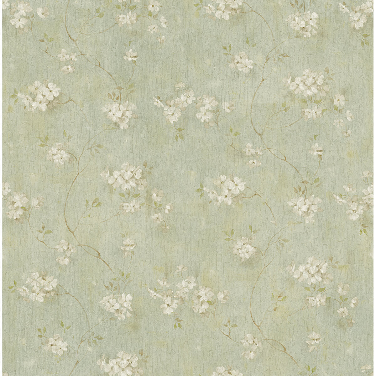 braham-aqua-floral-trail-wallpaper-york-wallcoverings-3123-44107 - York Wallcoverings Papel pintado