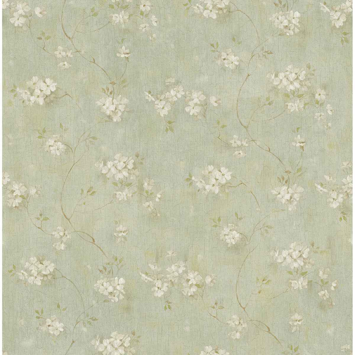 Braham Aqua Floral Trail Wallpaper - York Wallcoverings - 3123-44107