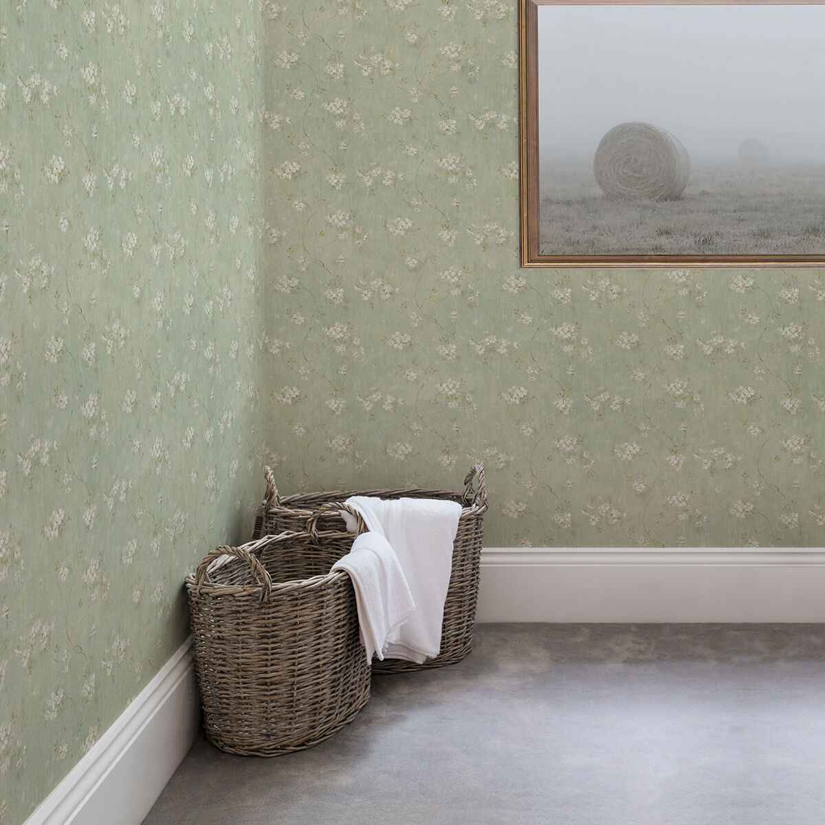 Braham Aqua Floral Trail Wallpaper - York Wallcoverings - 3123-44107 - York Wallcoverings Wallpaper