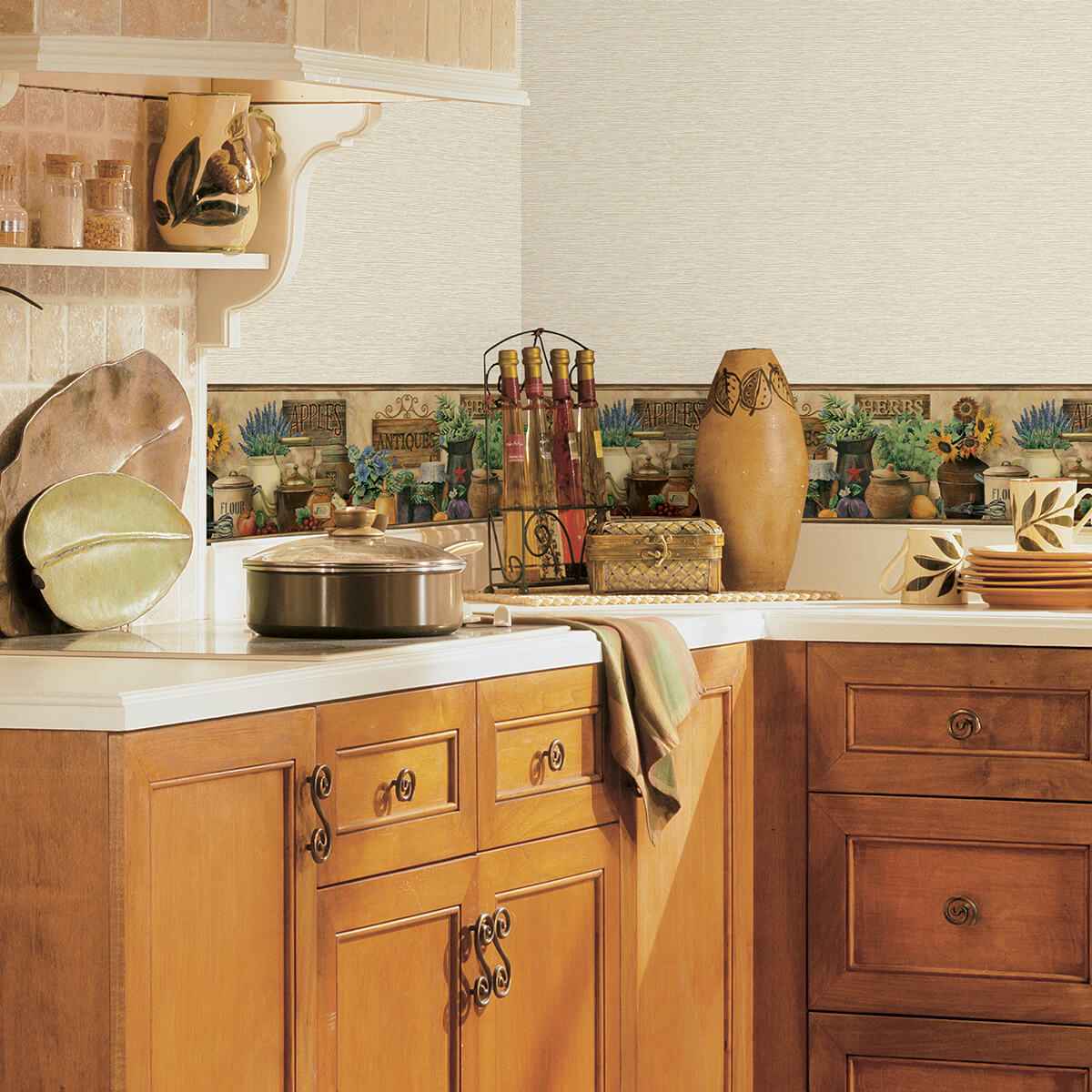 Brittany Black Antiques & Herbs Wallpaper - York Wallcoverings - 3123-44581 - York Wallcoverings Wallpaper
