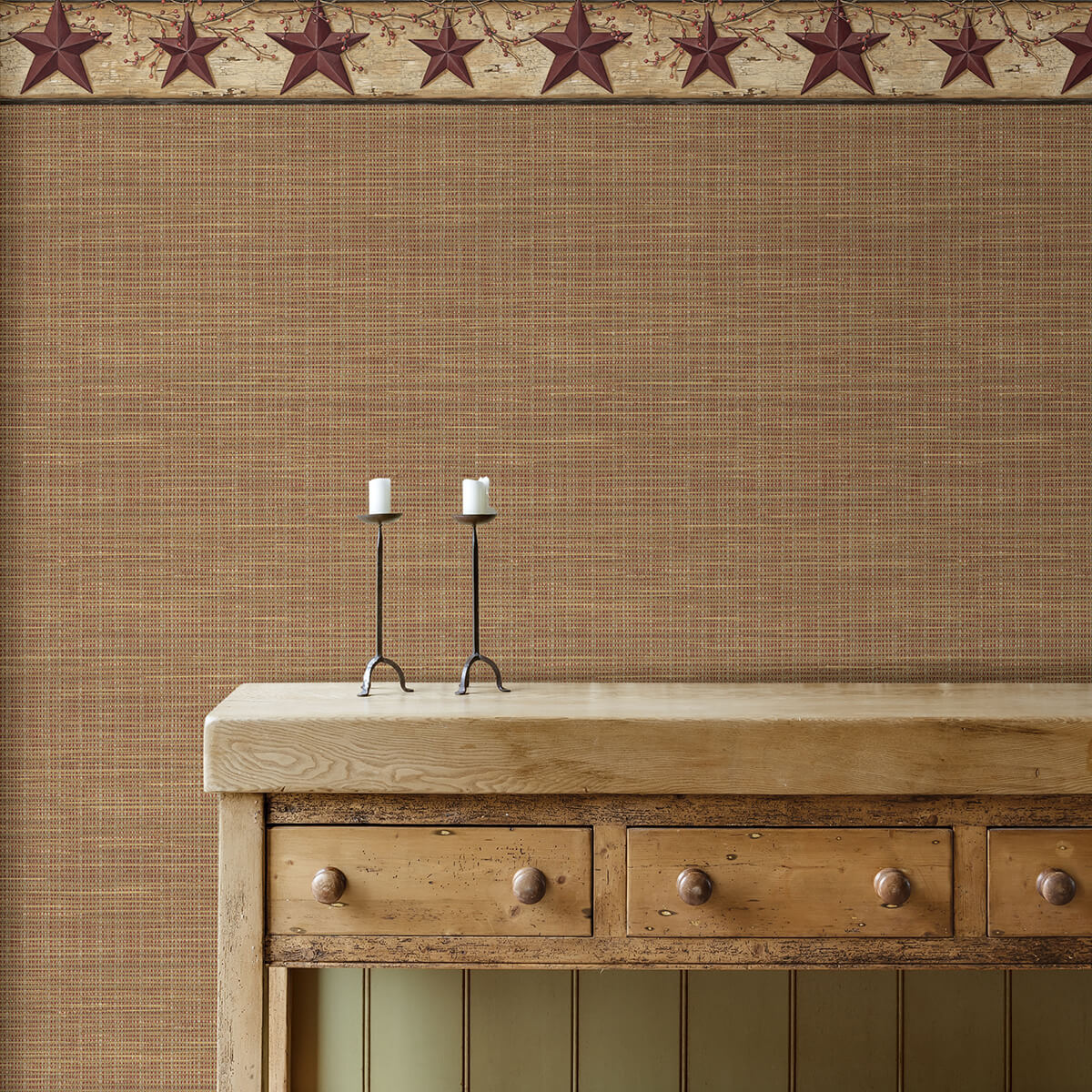 ennis-maroon-rustic-barn-star-wallpaper-york-wallcoverings-3123-44603 - York Wallcoverings Wallpaper
