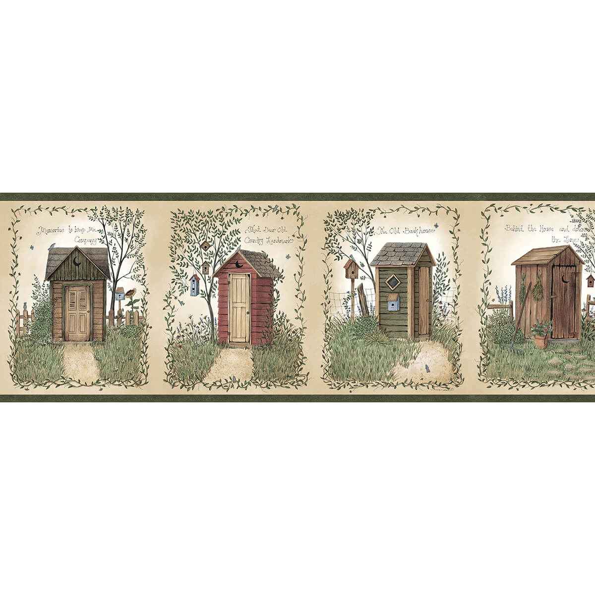 Fisher Sage Outhouse Wallpaper - York Wallcoverings - 3123-50321