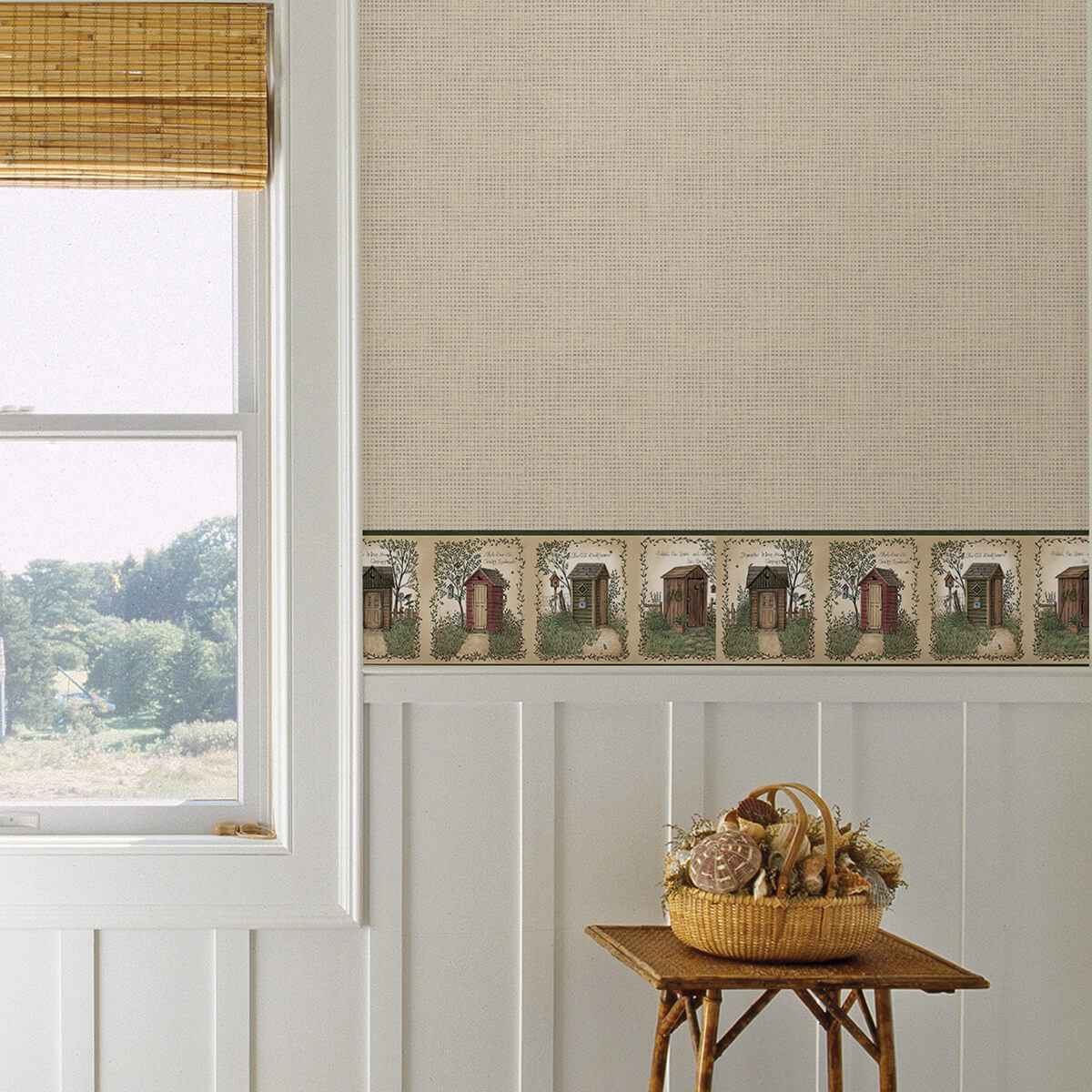 Fisher Sage Outhouse Wallpaper - York Wallcoverings - 3123-50321 - York Wallcoverings Wallpaper