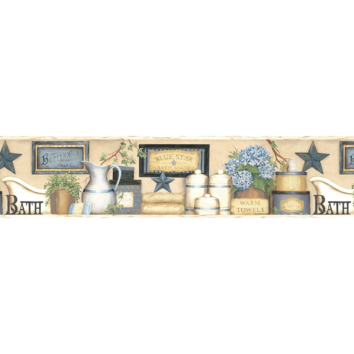 martha-blue-country-bath-wallpaper-york-wallcoverings-3123-63101 - York Wallcoverings Wallpaper