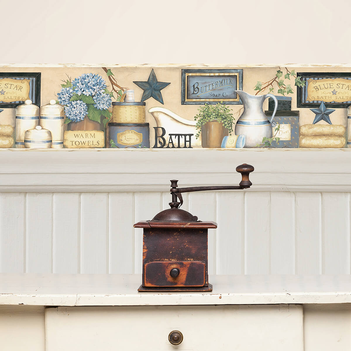 martha-blue-country-bath-wallpaper-york-wallcoverings-3123-63101 - York Wallcoverings Wallpaper