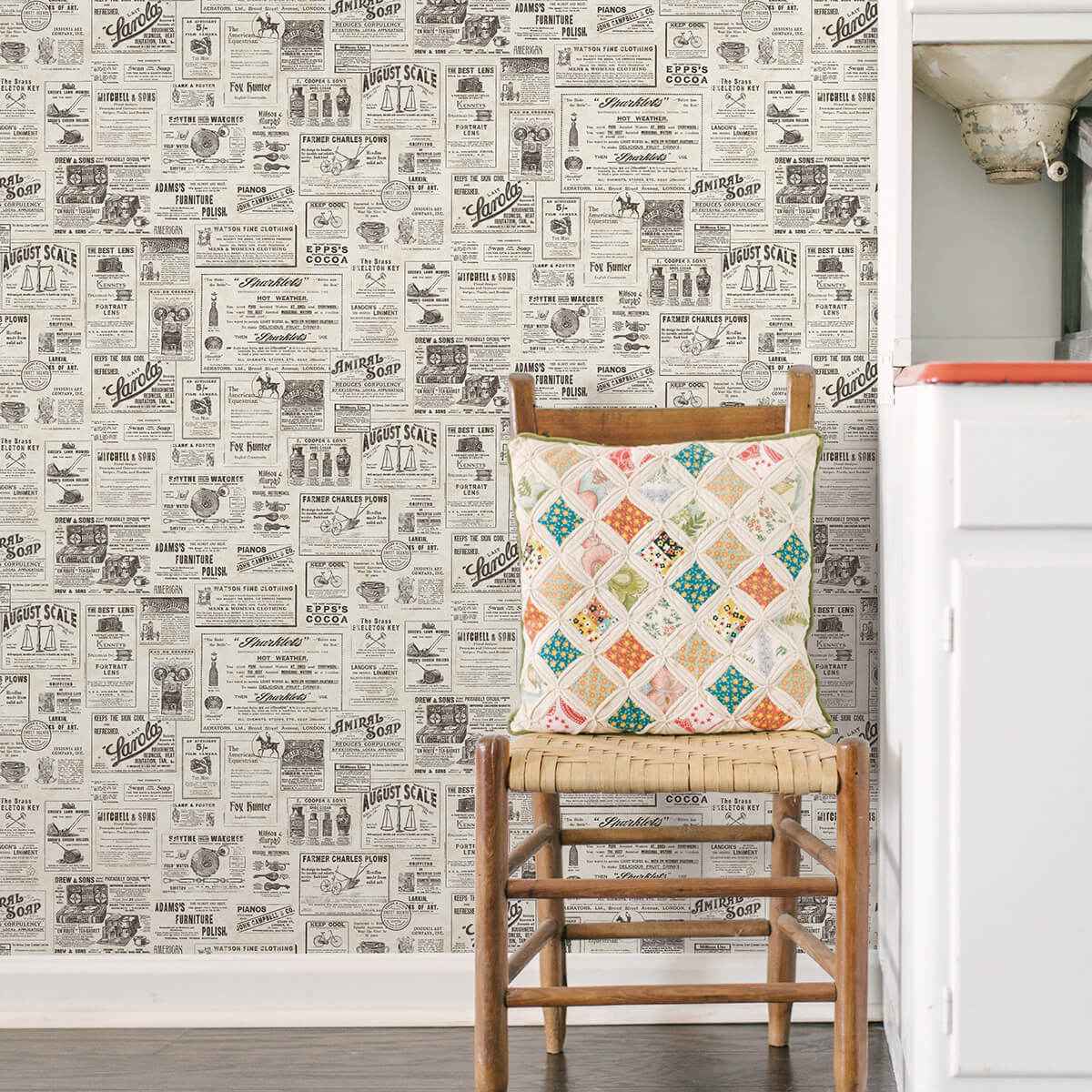 Adamstown Cream Newspaper Classifieds Wallpaper - York Wallcoverings - 3123-64271 - York Wallcoverings Wallpaper