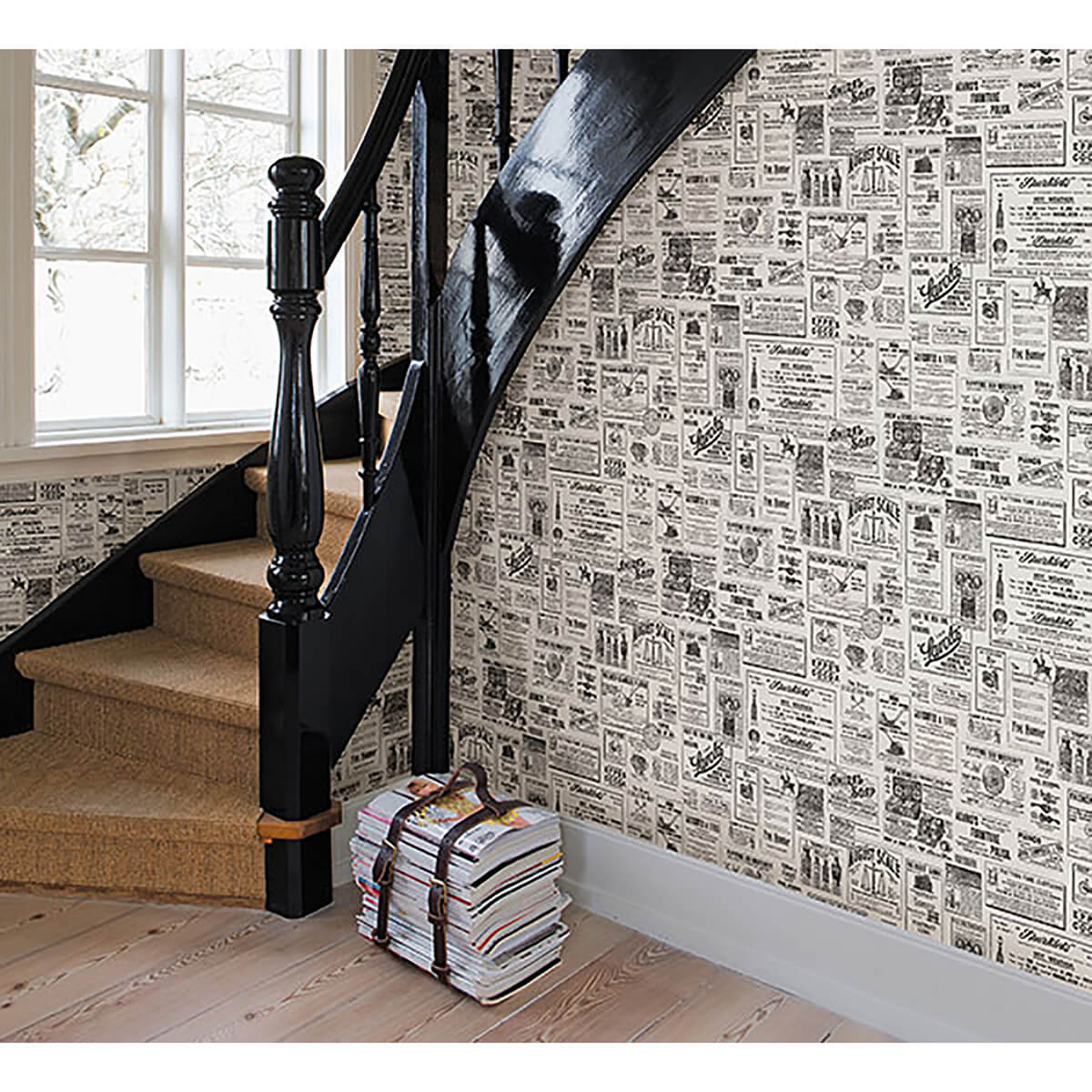 adamstown-cream-newspaper-classifieds-wallpaper-york-wallcoverings-3123-64271 - York Wallcoverings Papel pintado