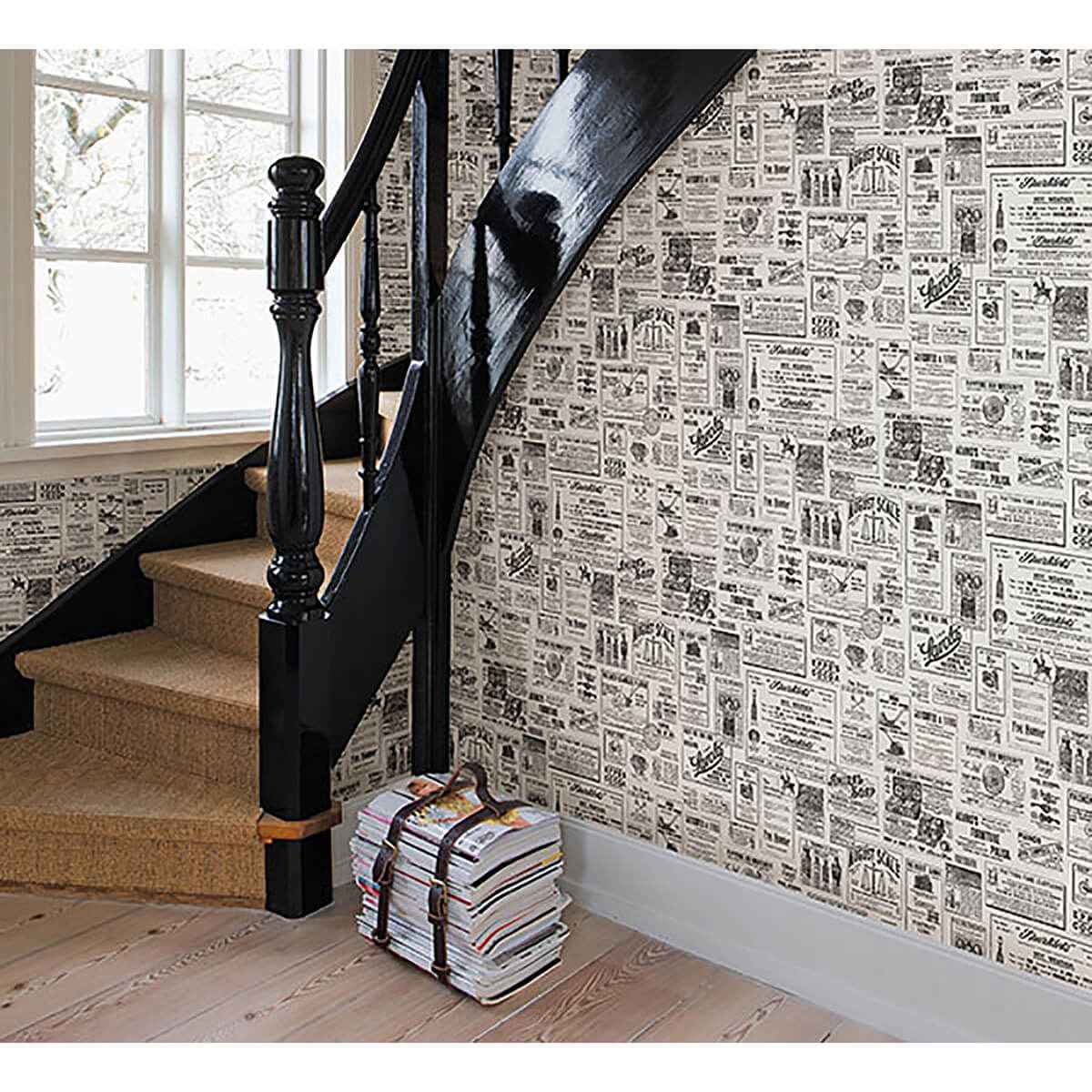 Adamstown Cream Newspaper Classifieds Wallpaper - York Wallcoverings - 3123-64271 - York Wallcoverings Wallpaper