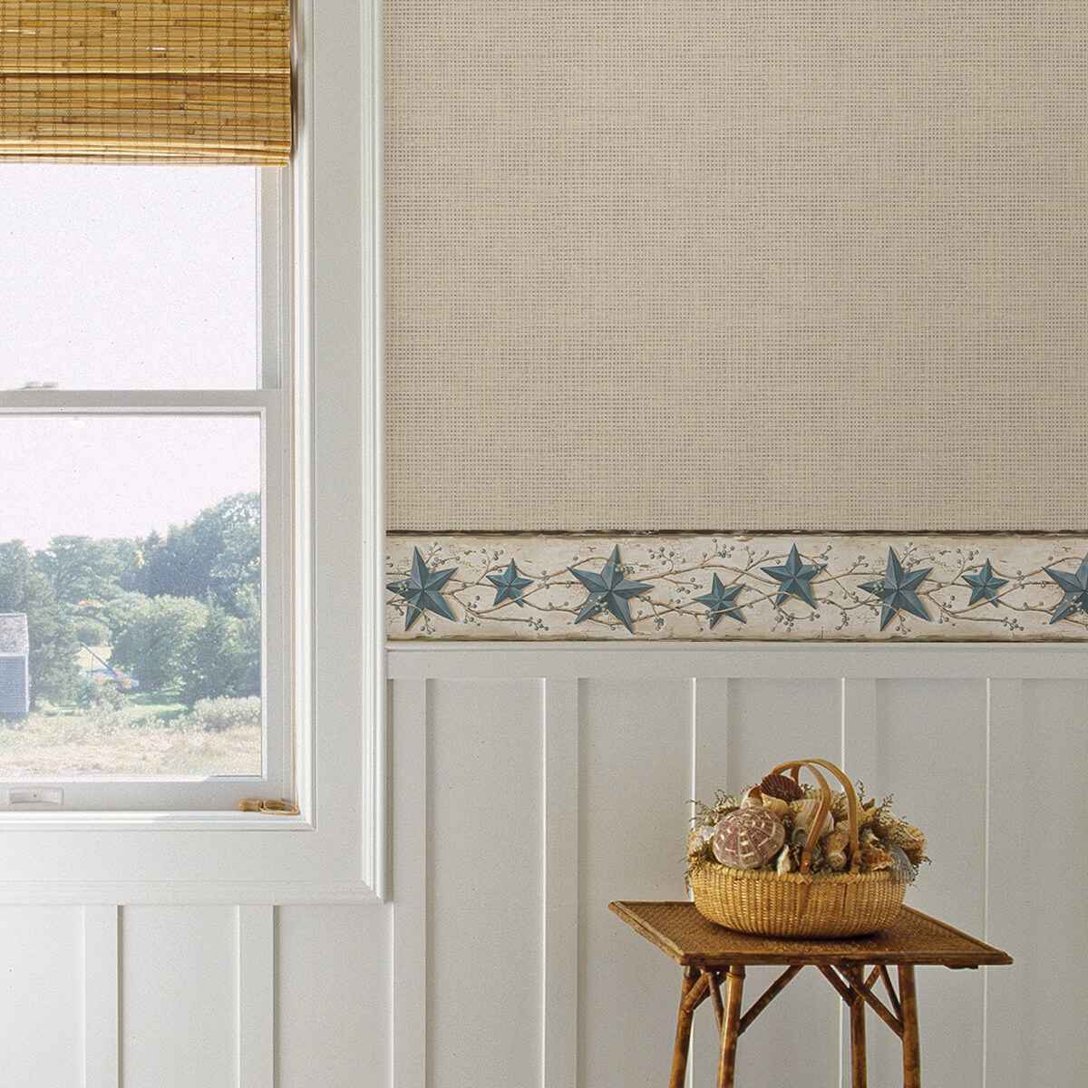 Blue Heritage Tin Star Wallpaper - York Wallcoverings - 3123-65366 - York Wallcoverings Wallpaper