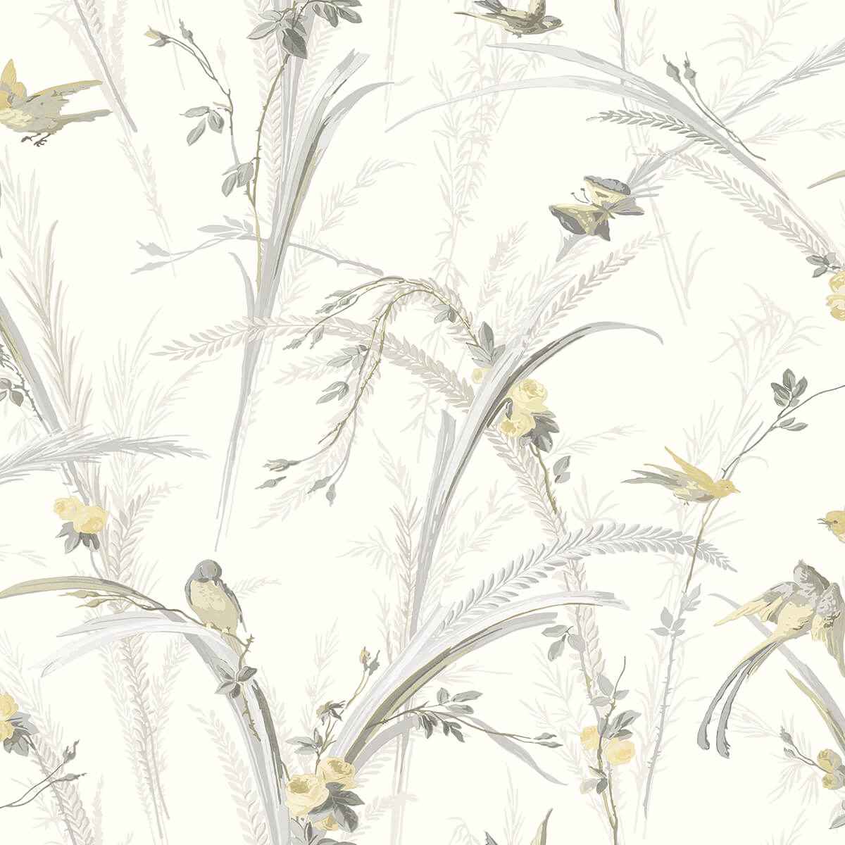 Meadowlark Yellow Botanical Wallpaper - York Wallcoverings - 3123-193210