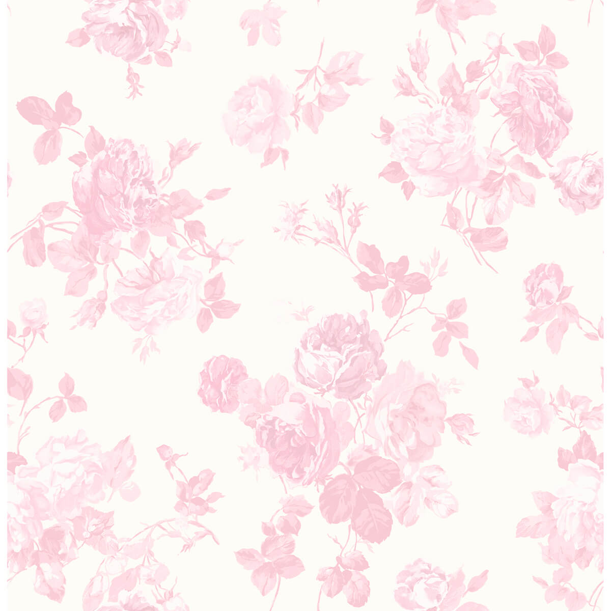 everblooming-rosettes-pink-jam-cabbage-rose-bouquets-wallpaper-york-wallcoverings-ast4101 - York Wallcoverings Papel pintado