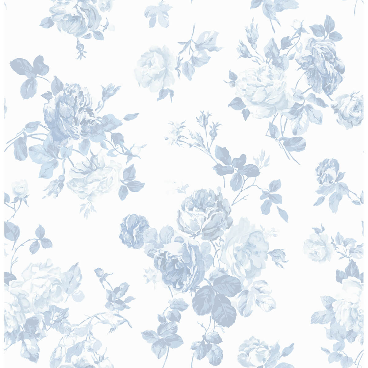 everblooming-rosettes-dreamy-sky-cabbage-rose-bouquets-wallpaper-york-wallcoverings-ast4102 - York Wallcoverings Wallpaper