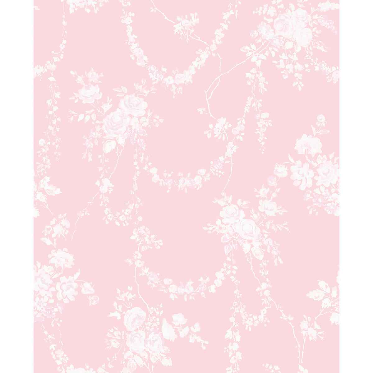 Chandelier Gates Easter Pink Floral Drape Wallpaper - York Wallcoverings - AST4110