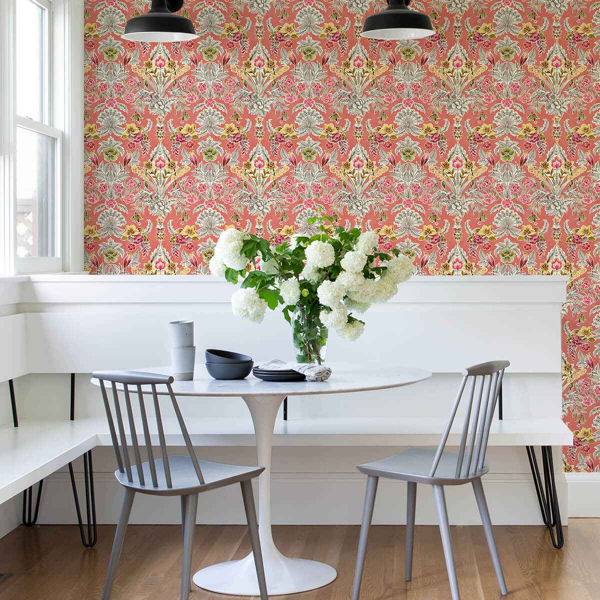 Peach Summer Love Peel and Stick Wallpaper - York Wallcoverings - NUS4049 - York Wallcoverings Wallpaper
