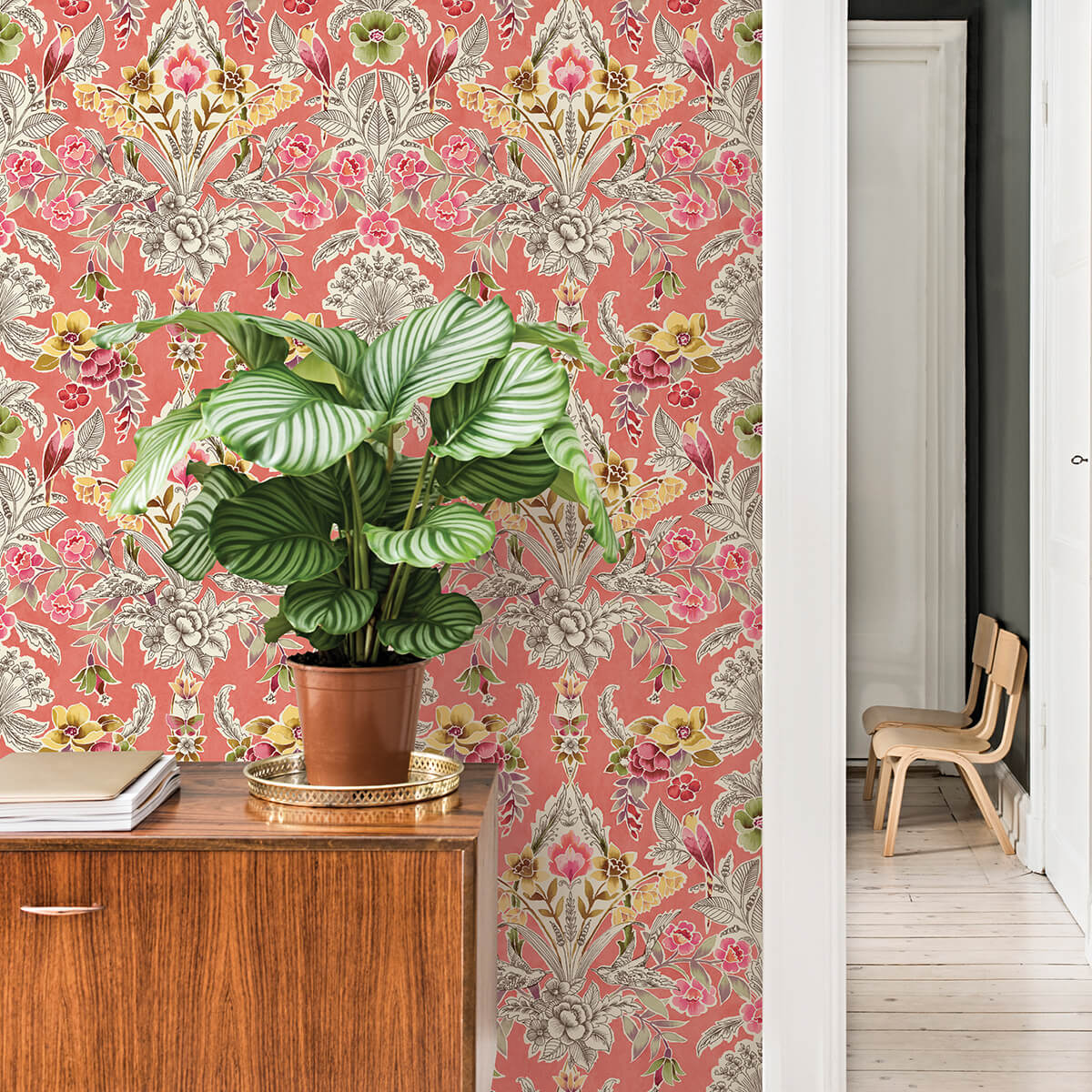 Peach Summer Love Peel and Stick Wallpaper - York Wallcoverings - NUS4049 - York Wallcoverings Wallpaper