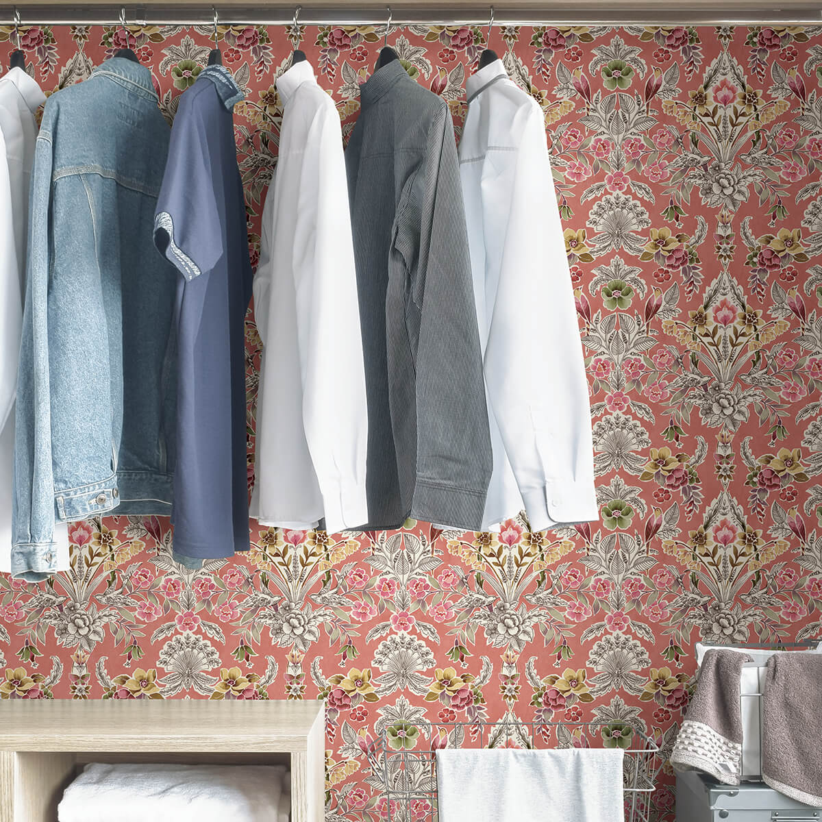 peach-summer-love-peel-and-stick-wallpaper-york-wallcoverings-nus4049 - York Wallcoverings Wallpaper