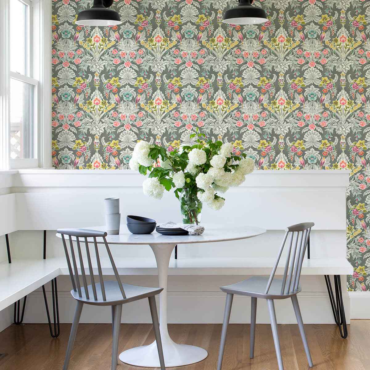 Grey Summer Love Peel & Stick Wallpaper - York Wallcoverings - NUS4050 - York Wallcoverings Wallpaper