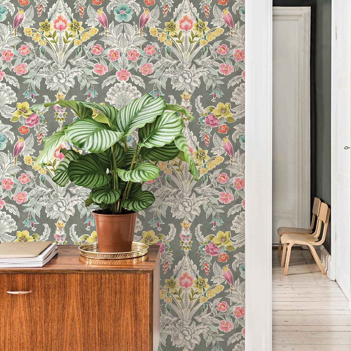Grey Summer Love Peel & Stick Wallpaper - York Wallcoverings - NUS4050 - York Wallcoverings Wallpaper