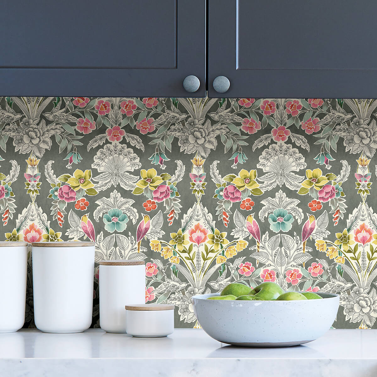 Grey Summer Love Peel & Stick Wallpaper - York Wallcoverings - NUS4050 - York Wallcoverings Wallpaper