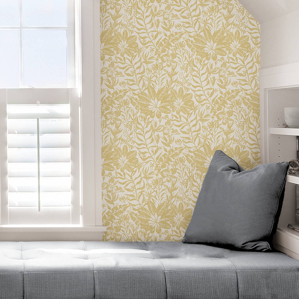 yellow-foliole-peel-and-stick-wallpaper-york-wallcoverings-nus3999 - York Wallcoverings Wallpaper