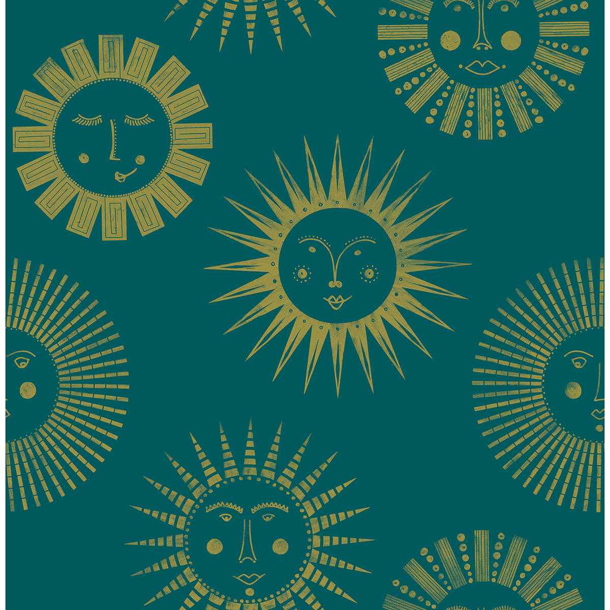 Teal Konark Peel & Stick Wallpaper - York Wallcoverings - NUS4001 - York Wallcoverings Wallpaper