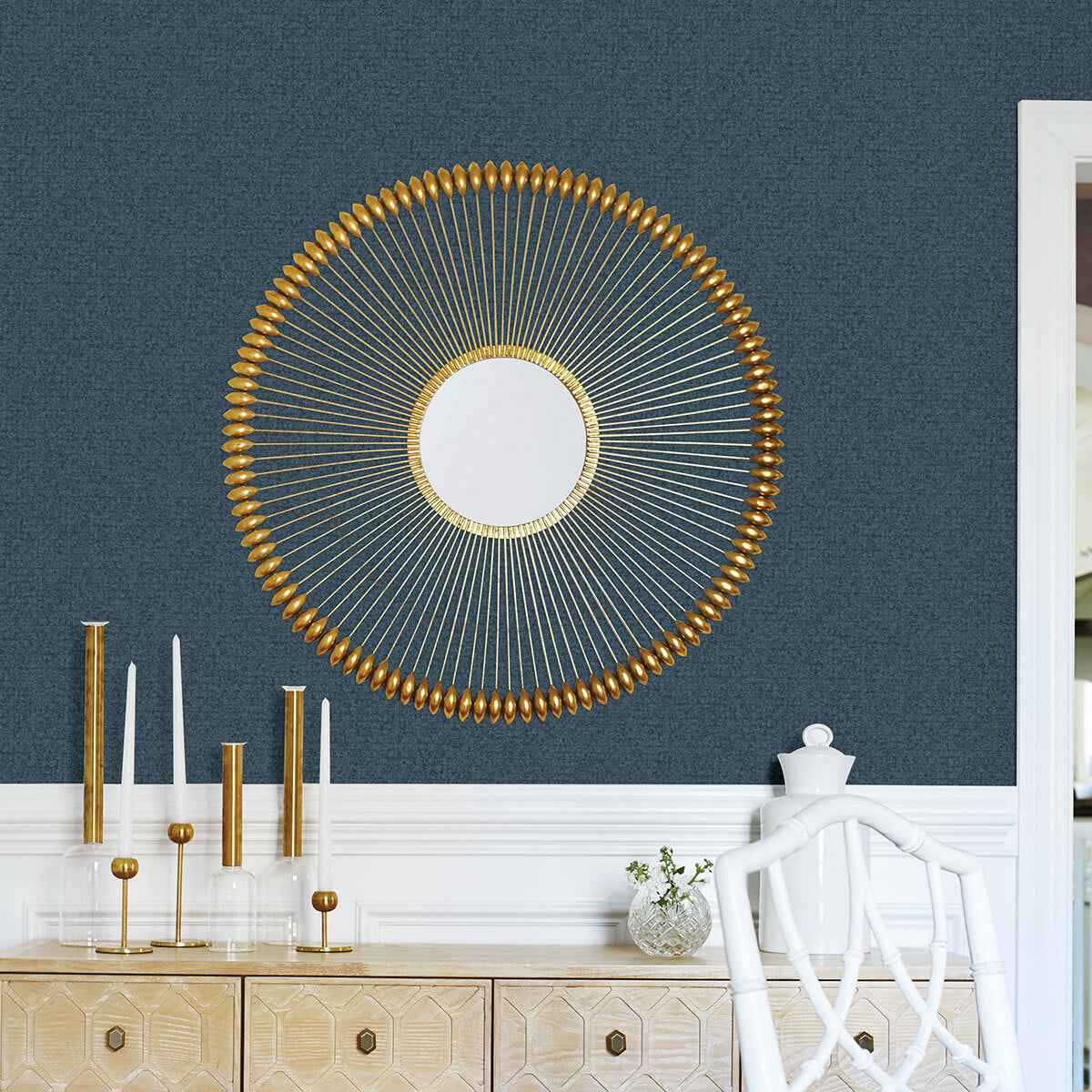 Hilbert Indigo Geometric Wallpaper - York Wallcoverings - 4025-82502 - York Wallcoverings Wallpaper