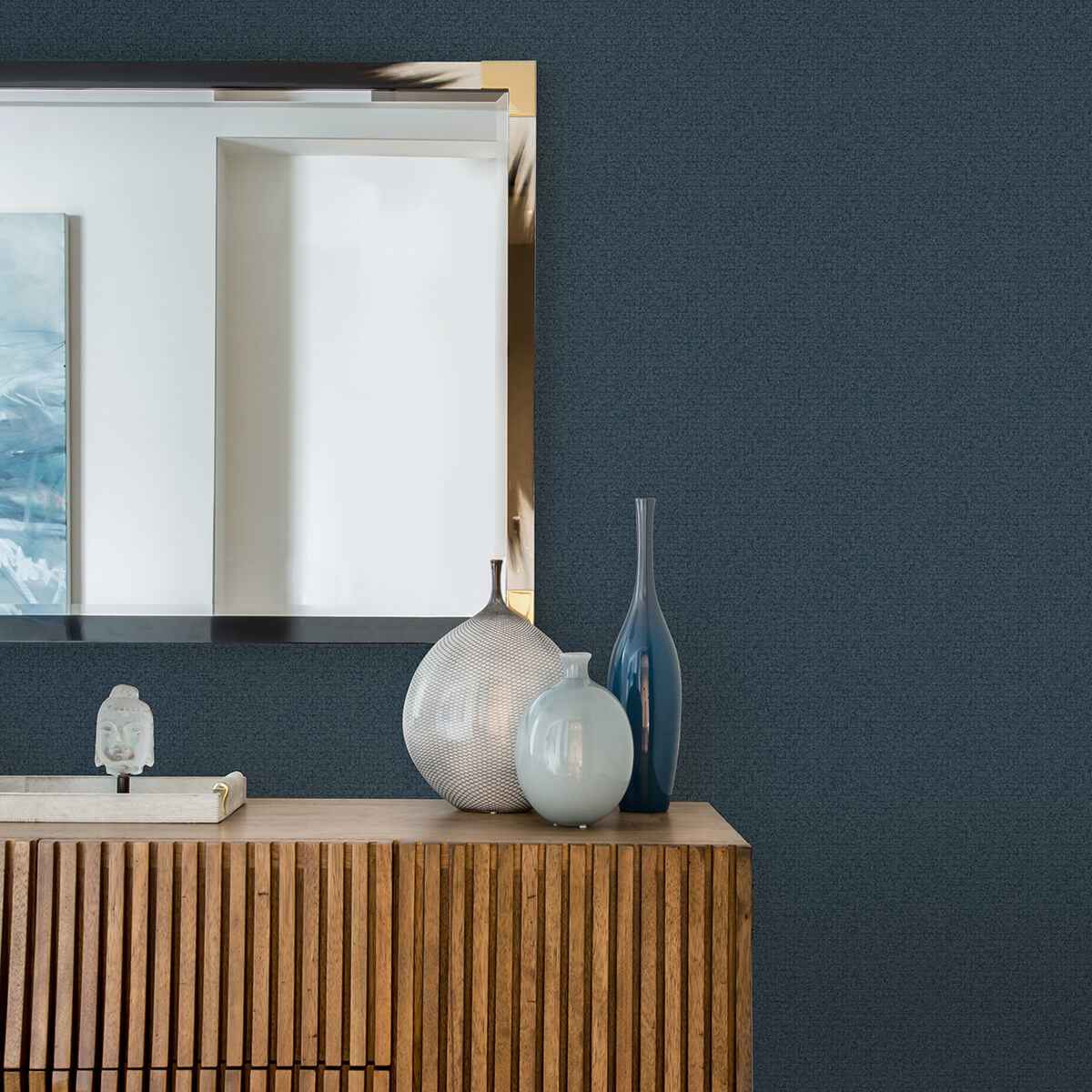 Hilbert Indigo Geometric Wallpaper - York Wallcoverings - 4025-82502 - York Wallcoverings Wallpaper