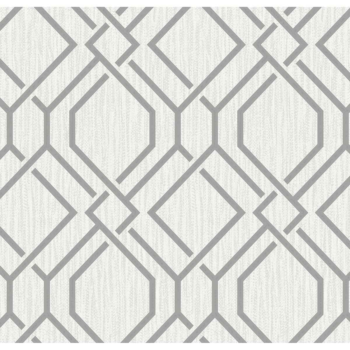 Frege Grey Trellis Wallpaper - York Wallcoverings - 4025-82528 - York Wallcoverings Wallpaper