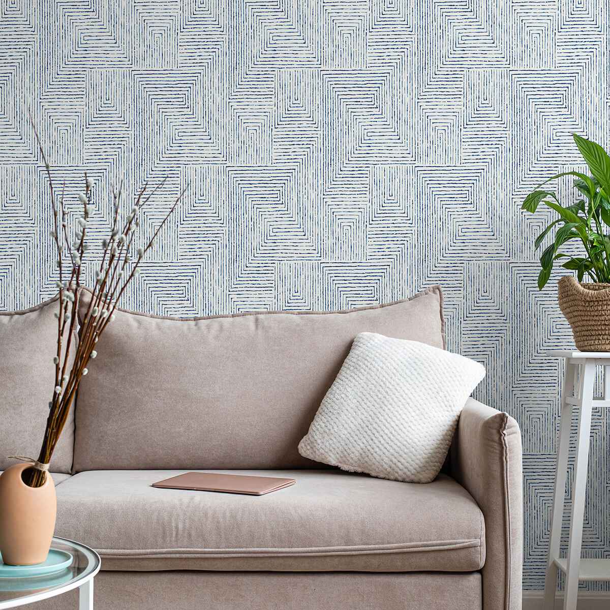Blue Ink Peel & Stick Wallpaper - York Wallcoverings - SLS3974 - York Wallcoverings Wallpaper