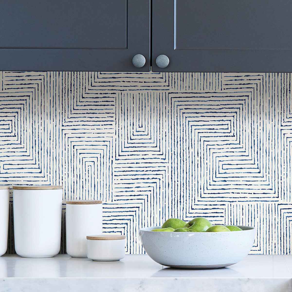 Blue Ink Peel & Stick Wallpaper - York Wallcoverings - SLS3974 - York Wallcoverings Wallpaper