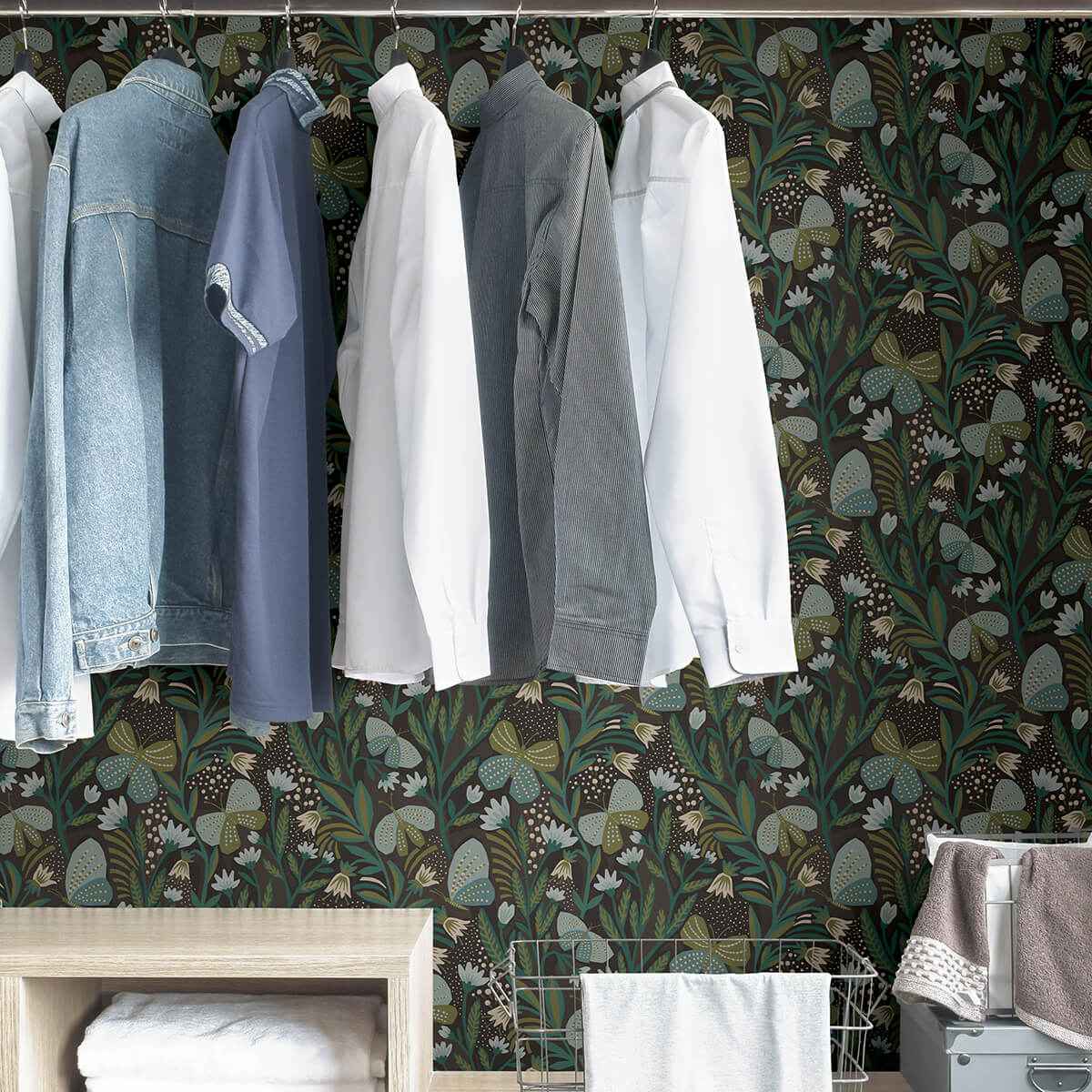 Chocolate Papillon Flutter Peel & Stick - York Wallcoverings - PLS4202 - York Wallcoverings Wallpaper